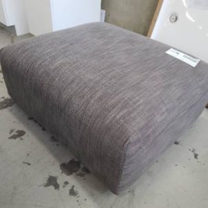 EX DISPLAY FURNITURE - DARK GREY UPHOLSTERED LARGE OTTOMAN SOLD AS IS