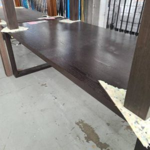 EX HIRE FURNITURE - DARK WENGE DINING TABLE 2100MM SOLD AS IS SOME MARKS