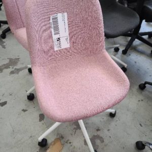 EX DISPLAY PINK MATERIAL TUB STYLE STUDENT CHAIR