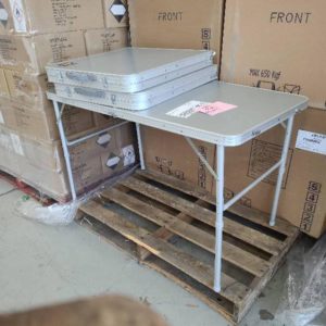 GREY FOLDING CAMP TABLE SOLD AS IS