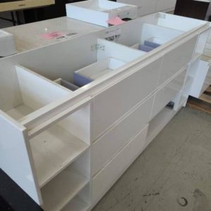 LUSH 1800MM GLOSS WHITE VANITY CABINET ONLY RRP$1300