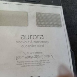 AURORA DUO DOUBLE BLOCK OUT ROLLER BLIND 60CMX210XM - ALMOND