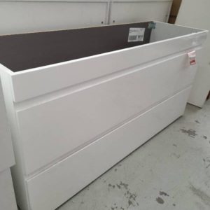 1400MM PALM ALL DRAWER WALL HUNG VANITY CABINET ONLY 460MM DEPTH TO SUIT RRP$1600