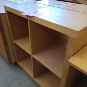 EX HIRE - LIGHT OAK 4 CUBE DISPLAY SOLD AS IS