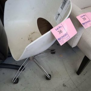 EX HIRE - WHITE CHAIR SOLD AS IS