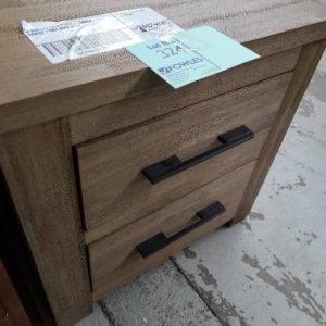 EX DISPLAY FURNITURE - TIMBER BEDSIDE TABLE SOLD AS IS