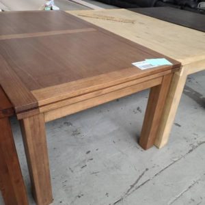 EX DISPLAY FURNITURE - 1800MM TIMBER DINING TABLE WITH EXTENSIONS SOLD AS IS