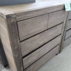 EX DISPLAY FURNITURE - TIMBER TALLBOY SOLD AS IS