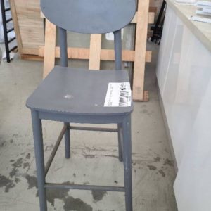 EX DISPLAY FURNITURE - GREY TIMBER STOOL SOLD AS IS