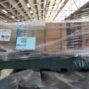 PALLET OF 8 LARGE ROLLS OF CLEAR AND BLACK SHRINK WRAP
