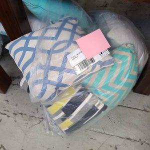 EX HIRE - BAG OF ASSORTED CUSHIONS SOLD AS IS
