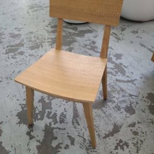 EX HIRE - LIGHT OAK SQUARE BACK DINING CHAIR SOLD AS IS