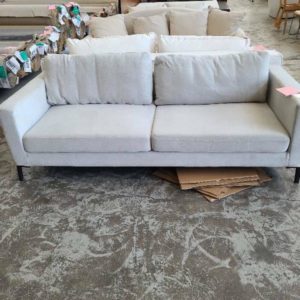 EX HIRE - LIGHT GREY COUCH 2.5 SEATER SOLD AS IS