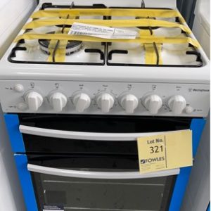 WESTINGHOUSE WLG517WBNG ALL GAS 540MM WHITE FREESTANDING OVEN OVEN WITH SEPARATE GRILL WITH 12 MONTH WARRANTY B 03842557