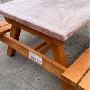 PRE OILED (LIGHT COLOUR) PINE HEAVY DUTY OUTDOOR PICNIC TABLE WITH CONNECTED SEATS **EXTREMELY HEAVY**