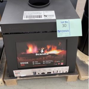 SCANDIA EDGE 50 FRENCH PROVINCIAL DESIGN WOOD FIRED HEATER HEATS UP TO 200M2 3 SIDED IMPACT RESISTANT GLASS SCRATCH AND DENT STOCK WITH 3 MONTH WARRANTY SCMRE50