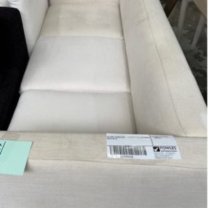 EX HIRE FURNITURE - CREAM 3 SEATER COUCH SOLD AS IS