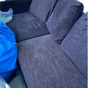 EX HIRE FURNITURE - CHARCOAL 3 SEATER COUCH SOLD AS IS