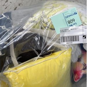 EX HIRE FURNITURE - BAG OF ASSORTED CUSHIONS SOLD AS IS