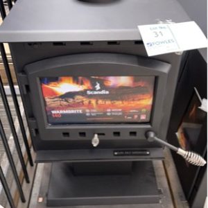 SCANDIA WARMBRITE 140 WOOD HEATER COMPACT & HEATS UP TO 140M2 TOP PANEL SURFACE CAN BE USED FOR COOKTOP RRP$1150 SCRATCH & DENT STOCK SOLD AS IS SCWB140