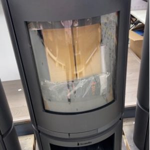 SCANDIA HELIX WOOD FIRE HEATER WITH WOOD STACKER SOLD AS IS SOME DENTS AND SCRATCHES RRP$1799 SCMR500-19-0121