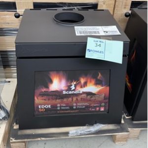 SCANDIA EDGE 50 FRENCH PROVINCIAL DESIGN WOOD FIRED HEATER HEATS UP TO 200M2 3 SIDED IMPACT RESISTANT GLASS SCRATCH AND DENT STOCK WITH 3 MONTH WARRANTY SCMRE50