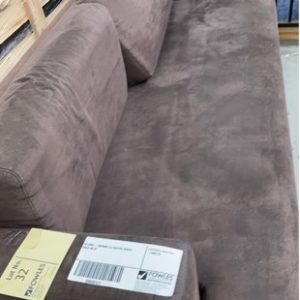 EX HIRE - BROWN 2.5 SEATER COUCH SOLD AS IS