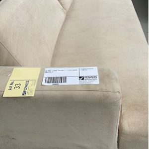 EX HIRE - LIGHT YELLOW 2.5 SEATER COUCH SOLD AS IS