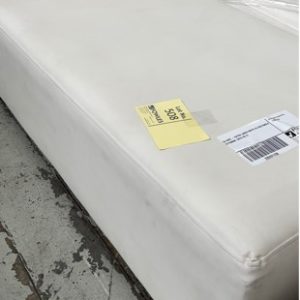 EX HIRE - EXTRA LARGE WHITE PU RECTANGLE OTTOMAN SOLD AS IS