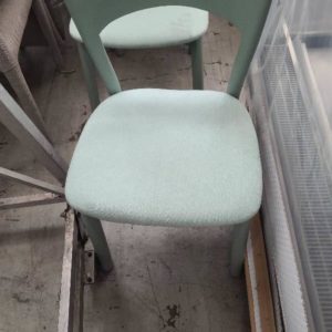 EX HIRE - GREEN TIMBER DINING CHAIR SOLD AS IS