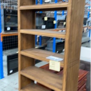 EX HIRE TALL TIMBER BOOKCASE SOLD AS IS