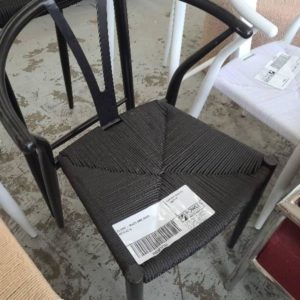 EX HIRE - BLACK CANE CHAIR SOLD AS IS