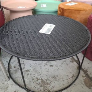 EX HIRE - BLACK RATTAN COFFEE TABLE SOLD AS IS
