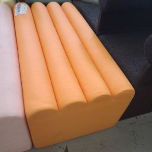 EX HIRE - EVENT OTTOMAN - ORANGE SOLD AS IS