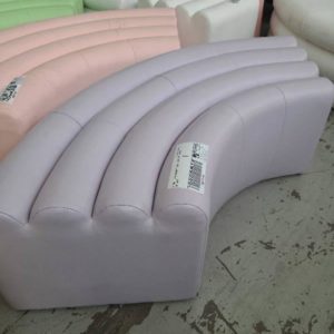 EX HIRE - EVENT CURVED OTTOMAN - PURPLE SOLD AS IS