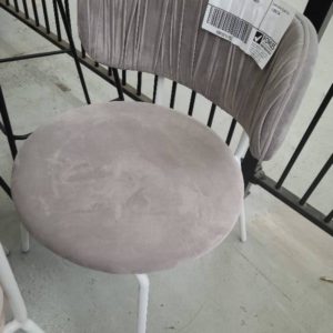 EX HIRE - VELVET LOW CHAIR - GREY SOLD AS IS