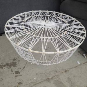 EX HIRE - WHITE WIRE COFFEE TABLE SOLD AS IS
