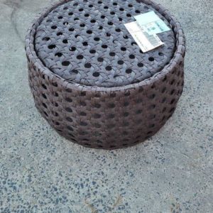 EX HIRE - BROWN RATTAN COFFEE TABLE SOLD AS IS