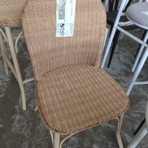 EX HIRE - BEIGE RATTAN CHAIR SOLD AS IS