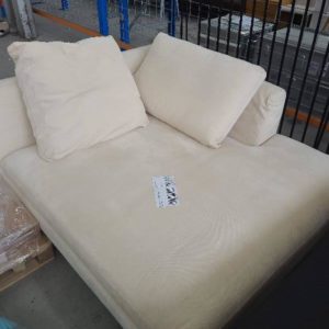 EX HIRE - BEIGE CORNER COUCH SOLD AS IS