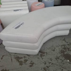 EX HIRE - EVENT CURVED OTTOMAN - WHITE SOLD AS IS
