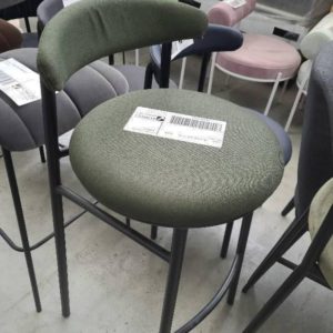 EX HIRE - MATERIAL BAR STOOL - GREEN SOLD AS IS