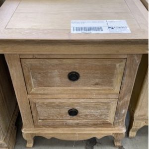 EX DISPLAY FRENCH STYLE TIMBER BEDSIDE TABLE SOLD AS IS