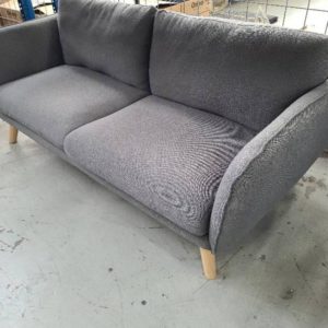 BRAND NEW GREY MATERIAL 3 SEATER COUCH AND 2 SEATER COUCH