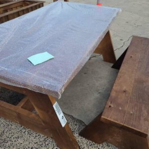 PRE-OILED PINE HEAVY DUTY OUTDOOR PICNIC TABLE WITH 2 BENCH SEATS **EXTREMELY HEAVY**