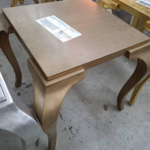 EX-HIRE DARK GOLD SQUARE SIDE TABLE SOLD AS IS