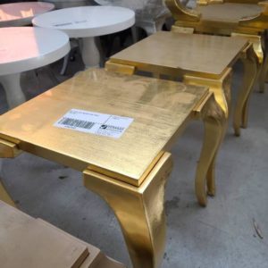 EX-HIRE GOLD SQUARE SIDE TABLE SOLD AS IS