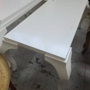 EX-HIRE WHITE HALL TABLE SOLD AS IS