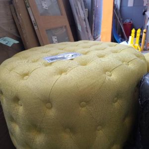 EX-HIRE MEDIUM YELLOW OTTOMAN SOLD AS IS