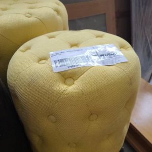EX-HIRE SMALL YELLOW OTTOMAN SOLD AS IS